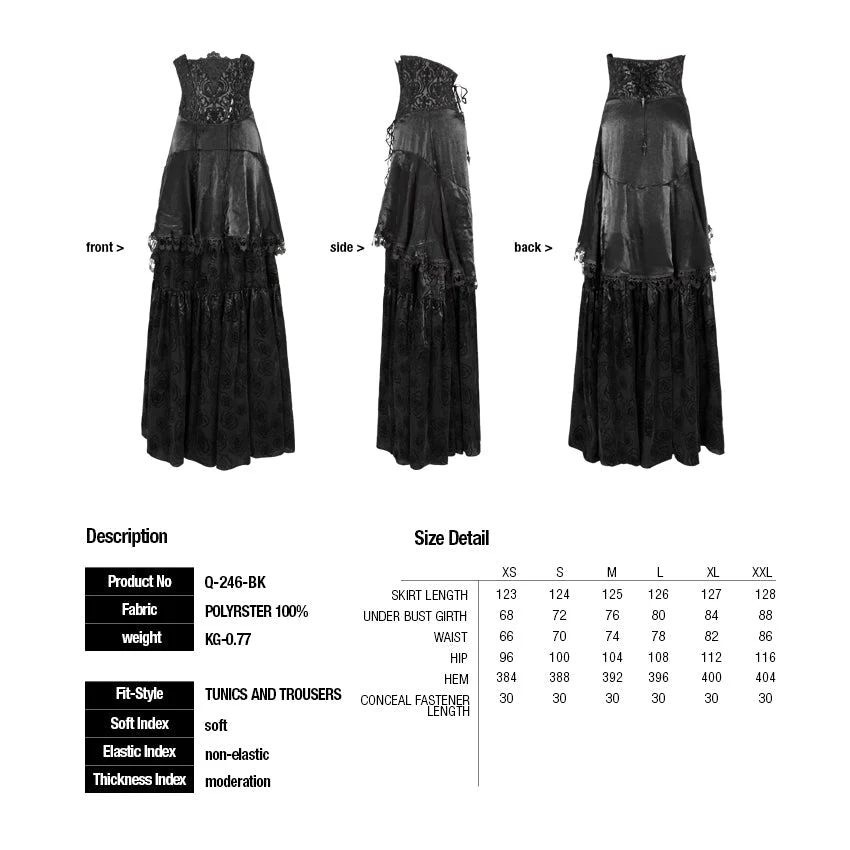 Q-246 Spring New Fashion High Waist black Evening Gothic Skirt - Image 6