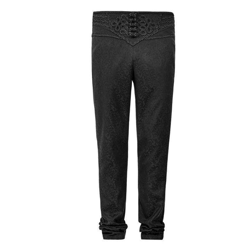 K-243 Spring Vintage Button Slim Feet Gothic Pants - Image 4