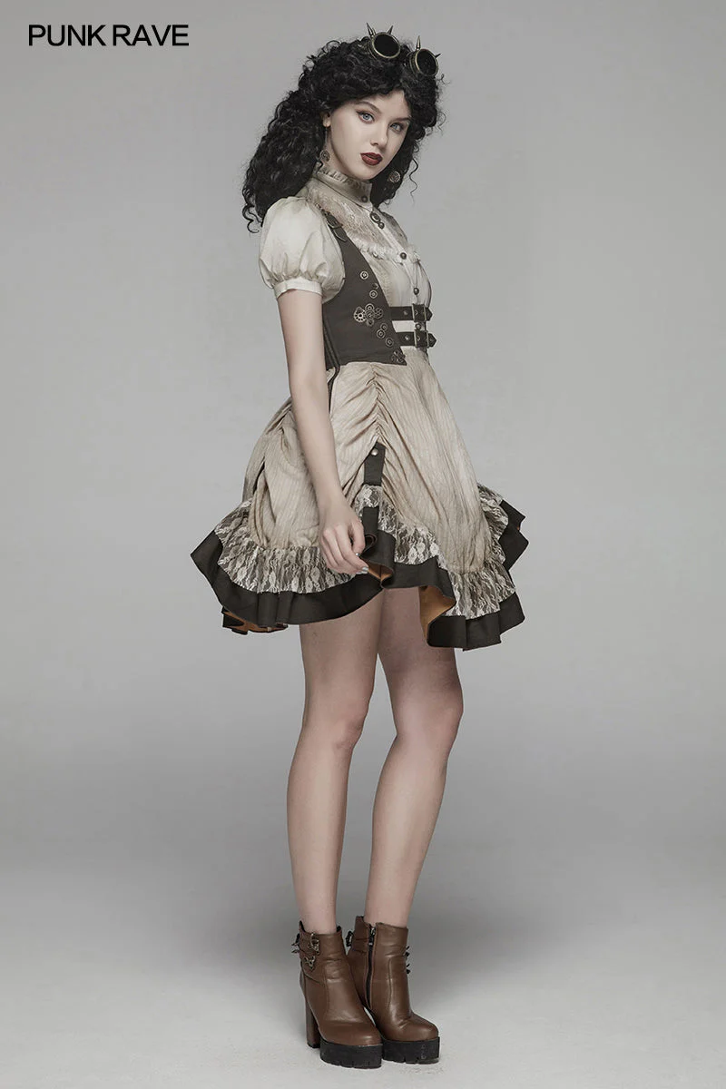 WQ-424 Steam Punk Lolita Dress With Lace-up Back - Image 12