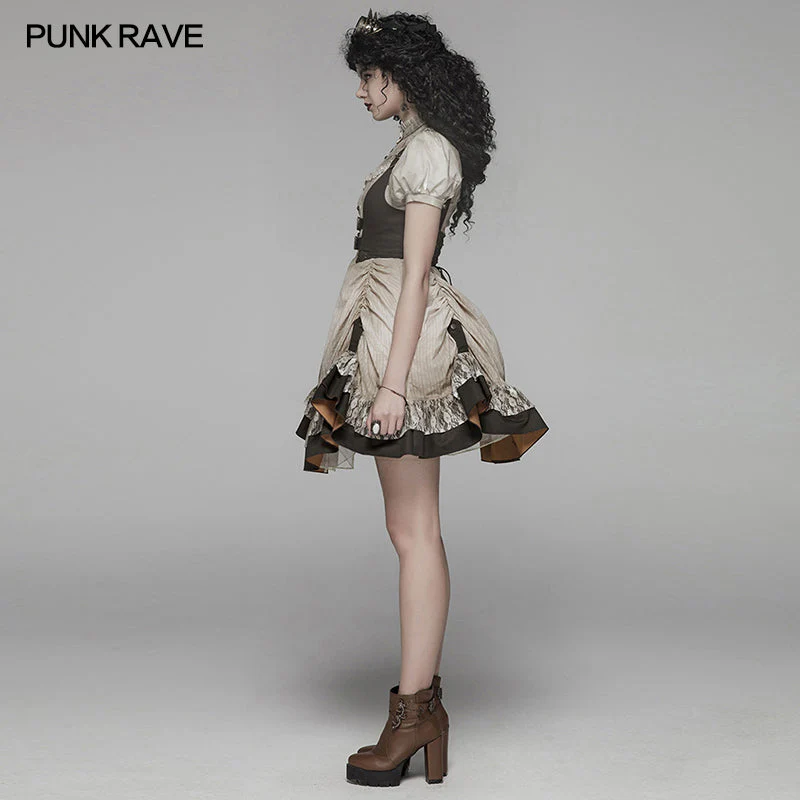 WQ-424 Steam Punk Lolita Dress With Lace-up Back - Image 8