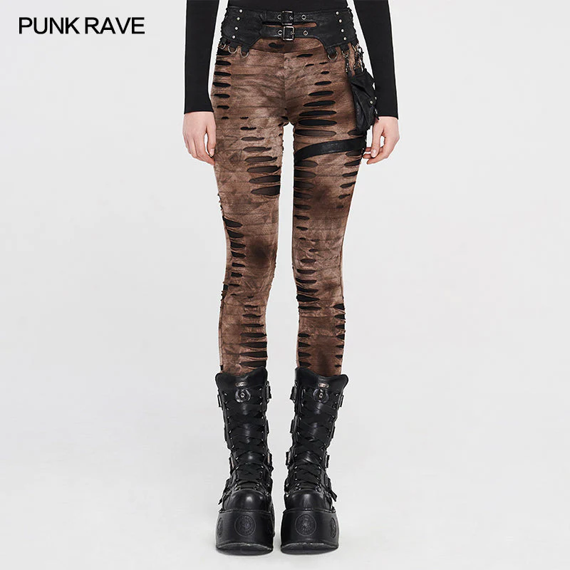 WK-421DQF Steampunk detachable waistbag leggings - Image 7