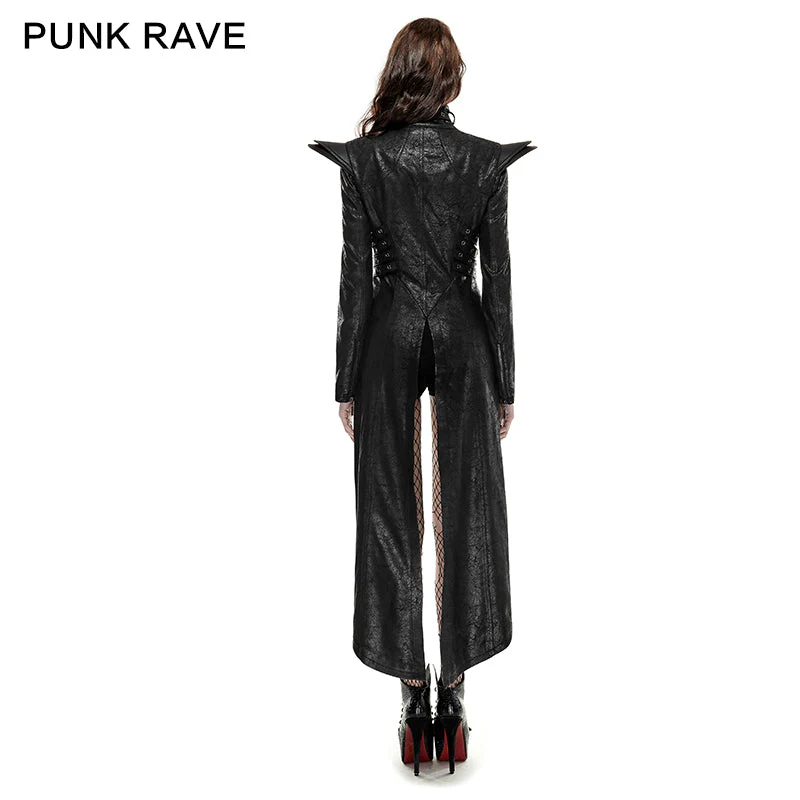 Y-670 Steampunk Domineering Sexy Leather Gothic Coat - Image 3