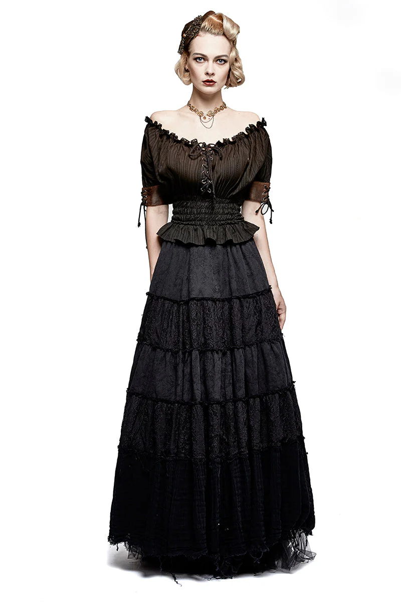 T-444 Steampunk Global Top Fashion Reversible Synthetic Slash Neck Punk T-shirts - Image 11
