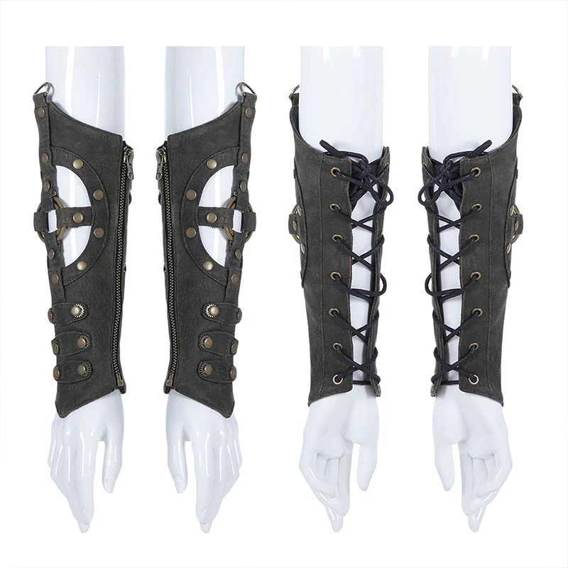WS-338 Steampunk Imitation Crocodile PU Gloves - Image 3