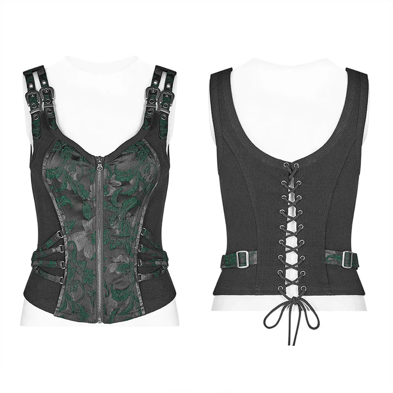 WY-1037 Steampunk Jacquard Waistcoat - Image 10