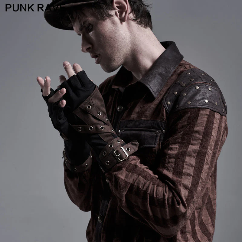 WS-423SSM Steampunk knit gloves - Image 2