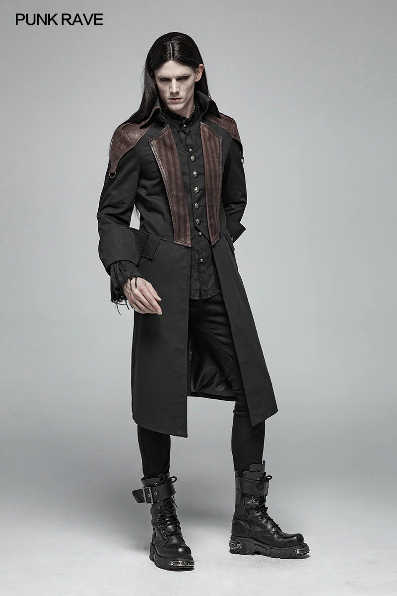 WY-997 Steampunk Mens Mid-length Coat - Image 4
