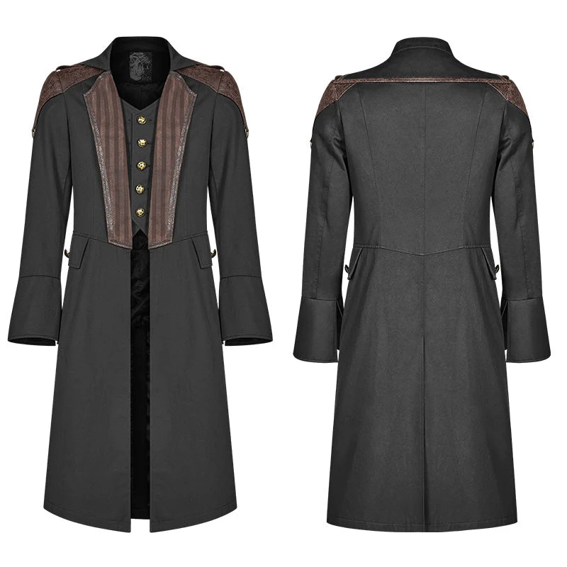 WY-997 Steampunk Mens Mid-length Coat - Image 5