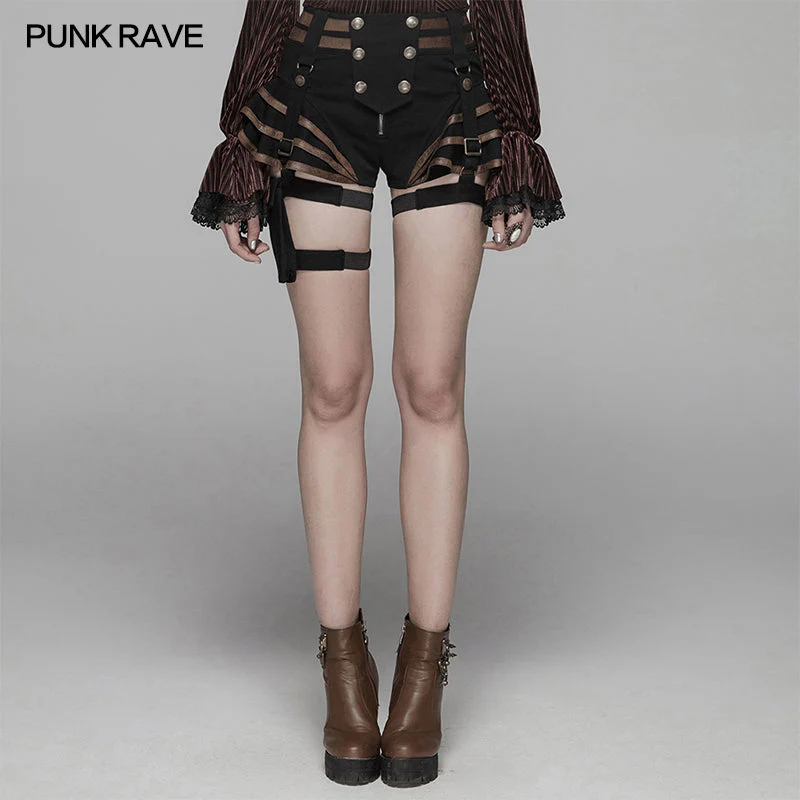 WK-373 Steampunk Short Jean lolita Pant With Adjustable Removable Belt - Image 7