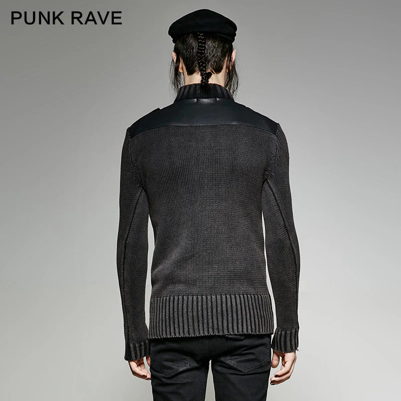 M-035 A Belt Steampunk Smoked Grey Punk Sweaters - Image 3