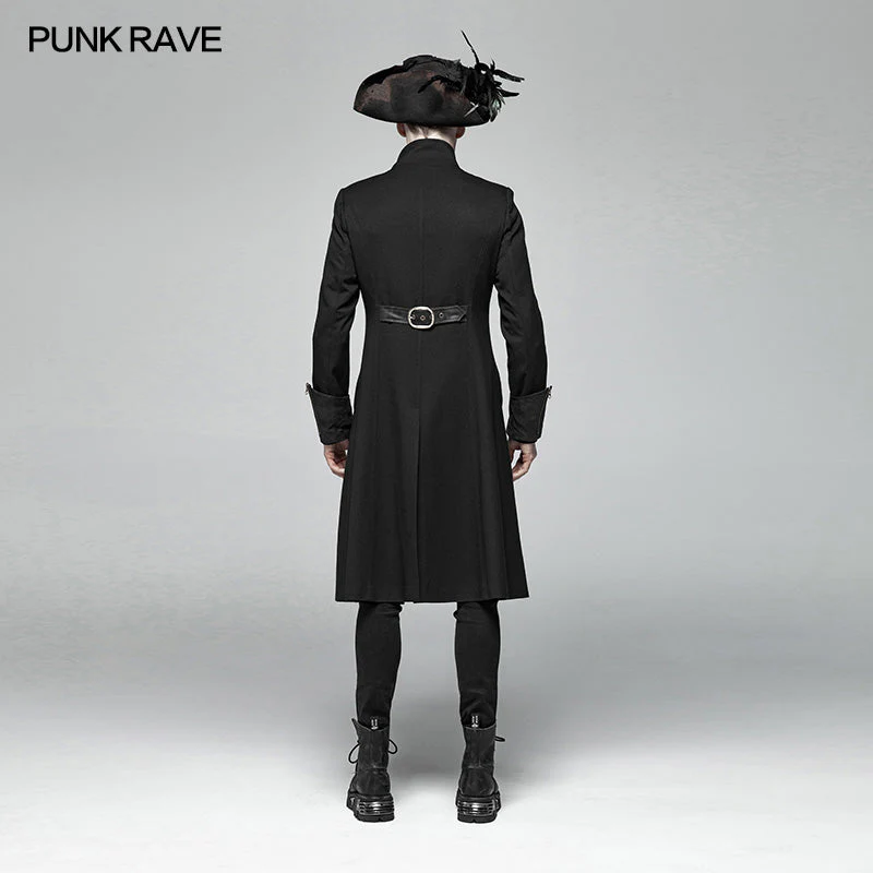 WY-1000 Steampunk Stand-up Collar Mid-length Coat - Image 3