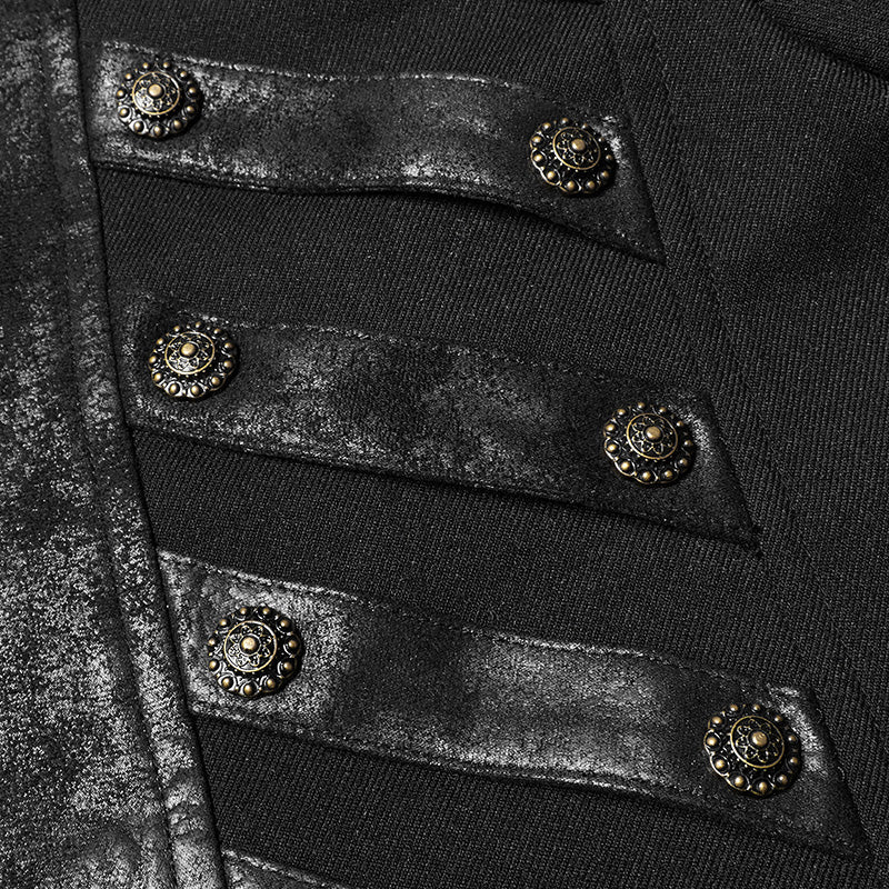 WY-1000 Steampunk Stand-up Collar Mid-length Coat - Image 6