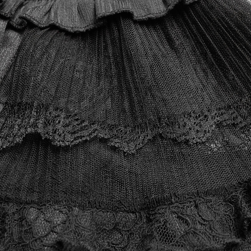 WY-998 Steampunk Translucent Lace Sleeve Vintage Shirt - Image 5