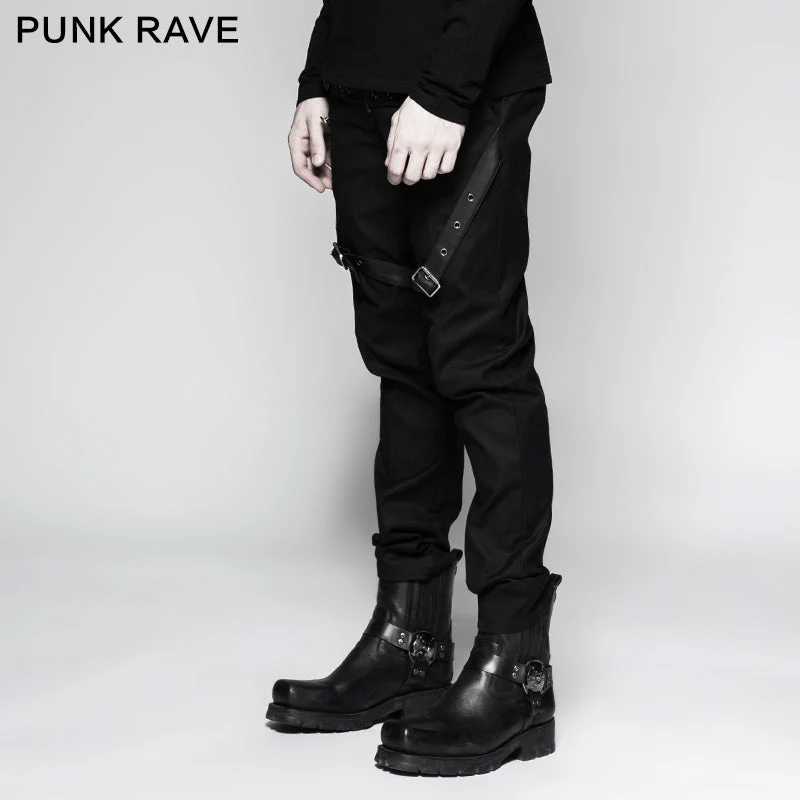 K-279 Straight-leg Trousers Men Fasteners Metal Punk Pants - Image 2