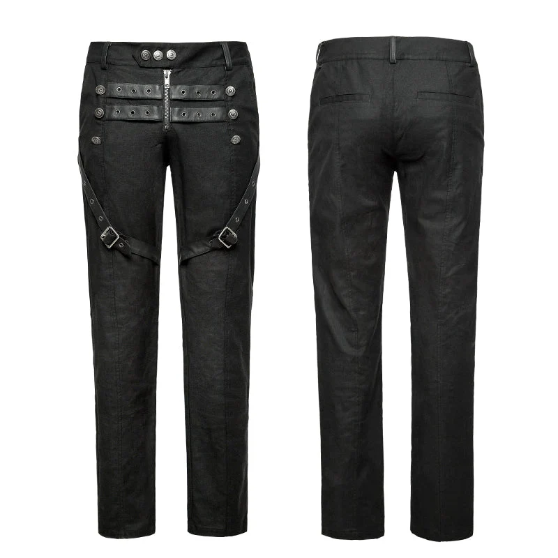 K-279 Straight-leg Trousers Men Fasteners Metal Punk Pants - Image 4
