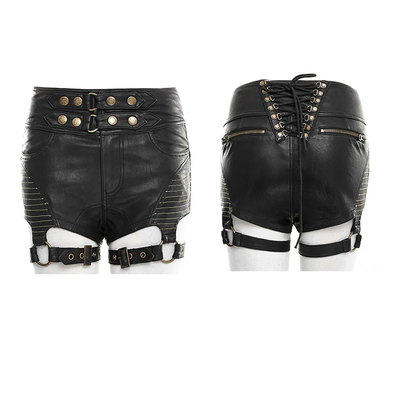 K-248 Summer Hot Sexy Tight Leather Short Punk Pants - Image 4