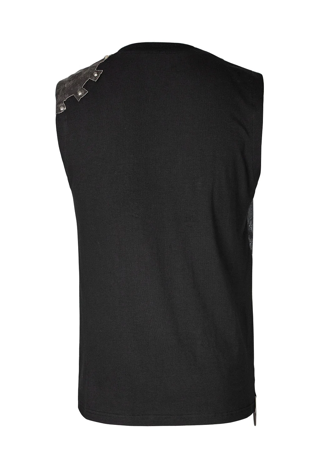 T-466 Summer Printed Mens black Sleeveless Punk Vest - Image 9