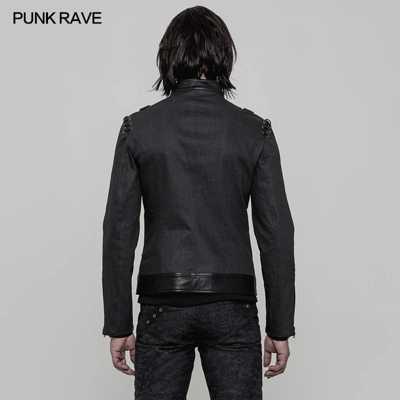 WY-870 Super Cool Short Punk Jacket For Men - Image 3