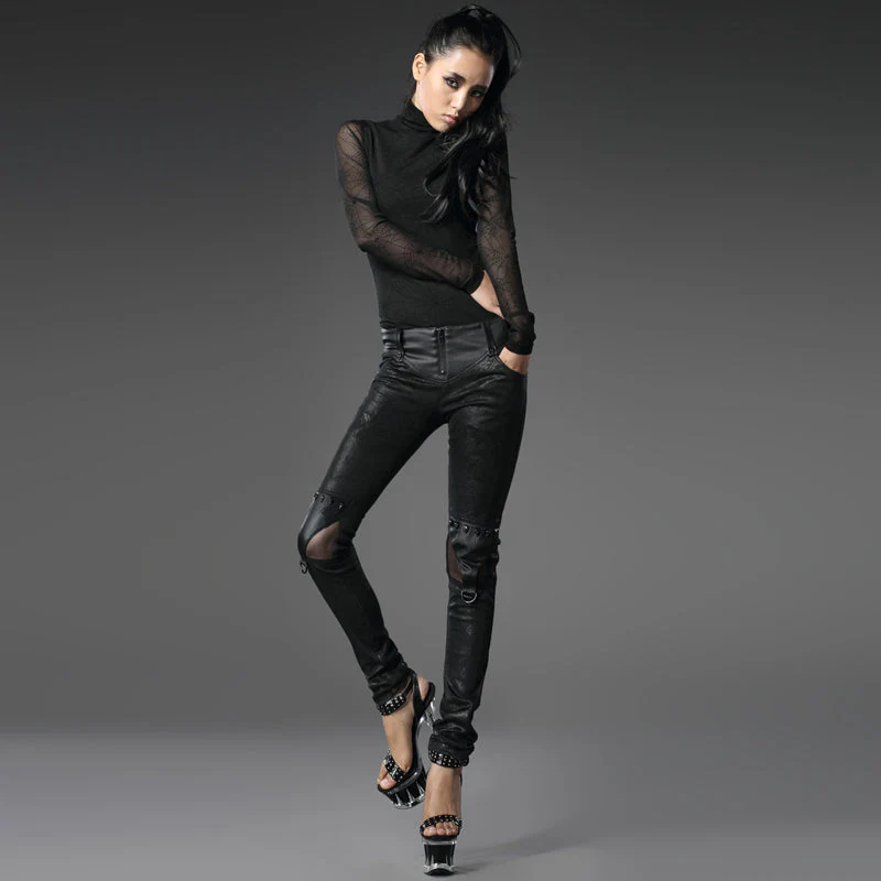 K-160 Superial Quality Arabesquitic Embroidered Punk Pants Leggings - Image 4