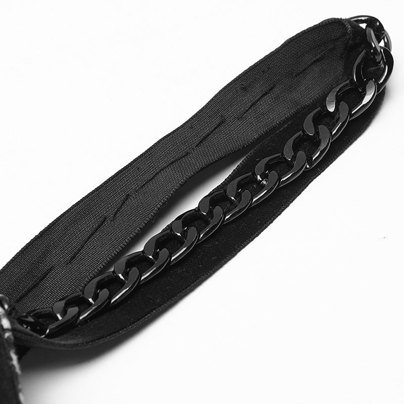 OPQ-882LQF Swallow gird stitching suspenders punk little black dress - Image 5