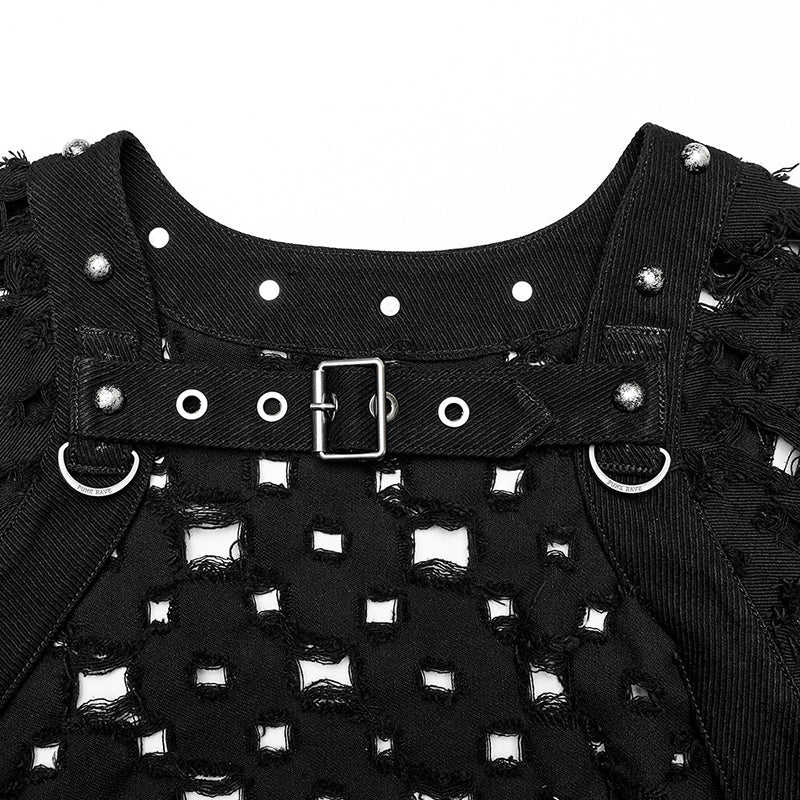 WY-1466MJF The Post-apocalyptic style hollow out cardigan - Image 5