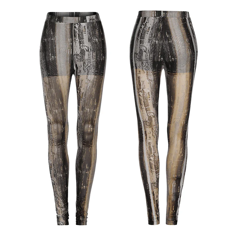 WK-536DDF The Post-apocalyptic Techwear Tight Mesh Leggings - Image 7