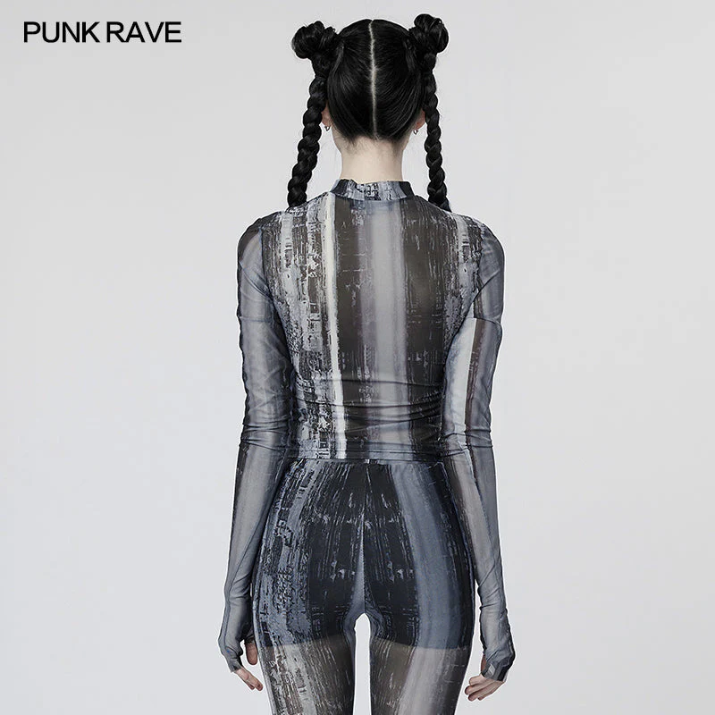 WT-755TCF The Post-apocalyptic Techwear Tight Mesh T-shirt - Image 3