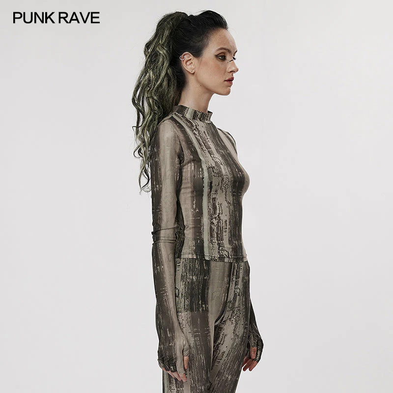 WT-755TCF The Post-apocalyptic Techwear Tight Mesh T-shirt - Image 7