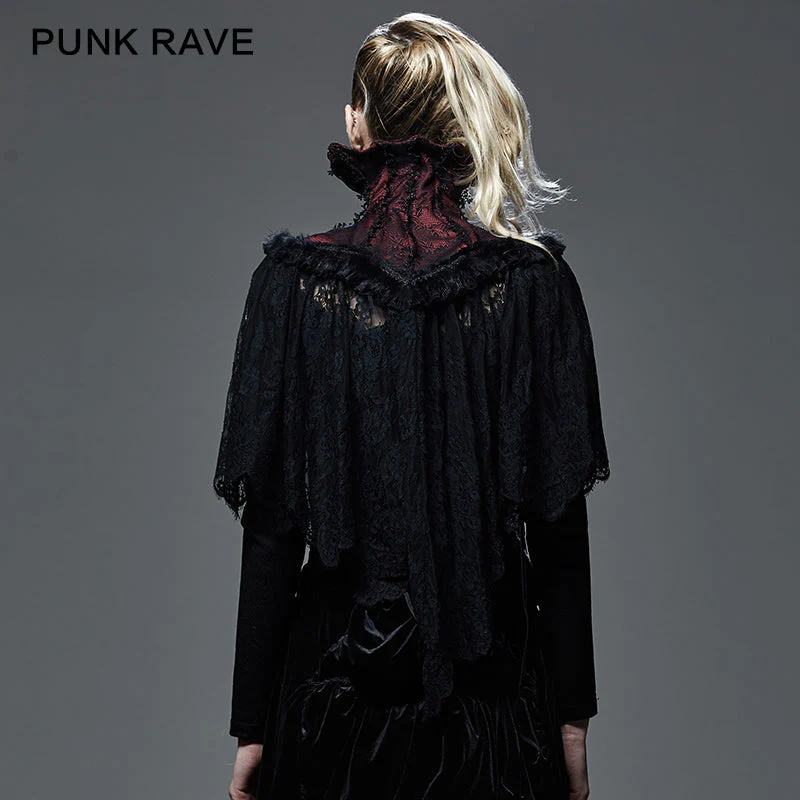Y-586 Top Quality Embroidery Lace Sexy Cape Gothic Accessories - Image 2