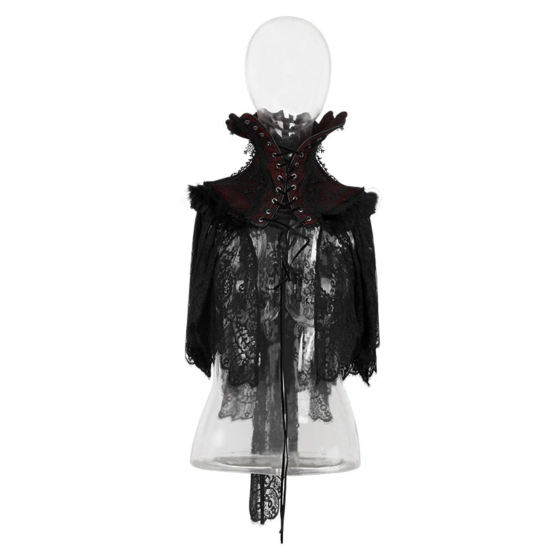 Y-586 Top Quality Embroidery Lace Sexy Cape Gothic Accessories - Image 4