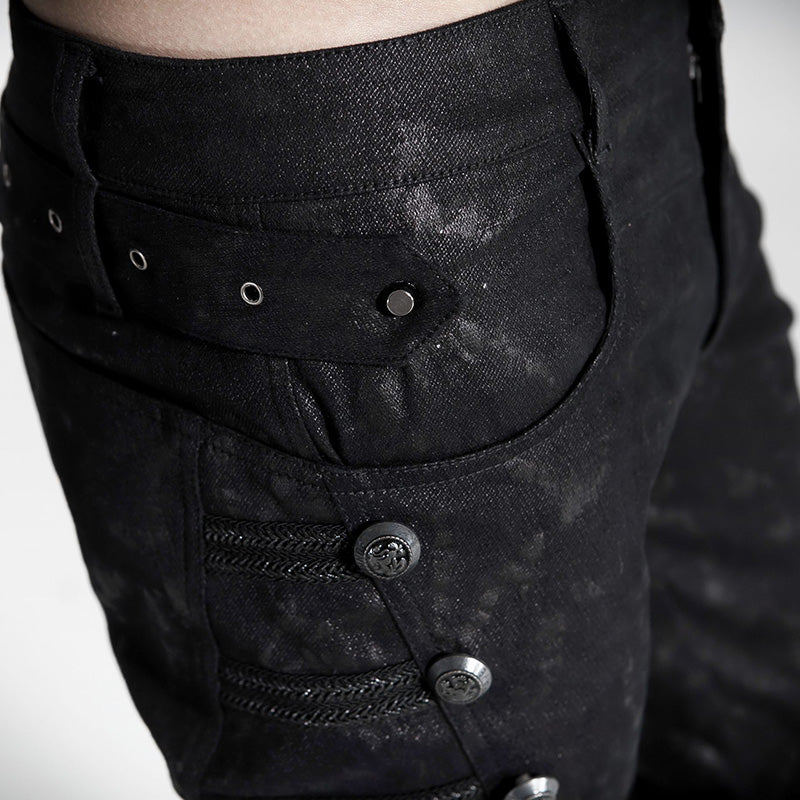 Top Sale Rivet Side Decorated K-136 Push Up Jean Punk Pants for men - Image 5