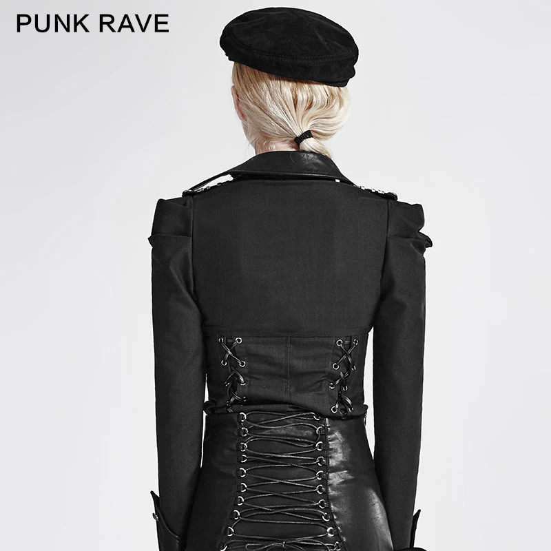 Y-685 Twill Fabric Punk Shirts With Drawing String Military Uniform - Image 2