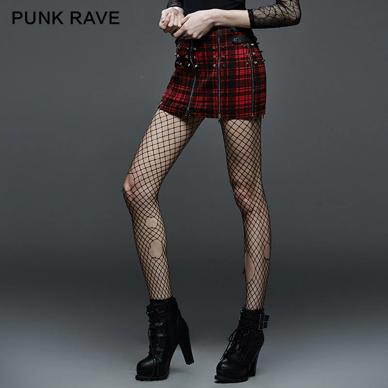 Q-264 Two Wear Latest Fashion Ladies Extreme Short Punk Skirt - Image 3