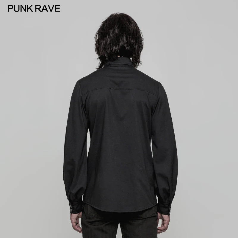 WY-846 Uniform Long Sleeve Gothic Shirt With Pleated Decoration - Image 3