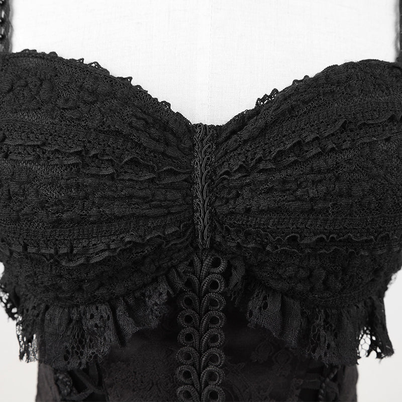 Q-203 Unique Design Decadent black Rock Gothic Dresses - Image 5