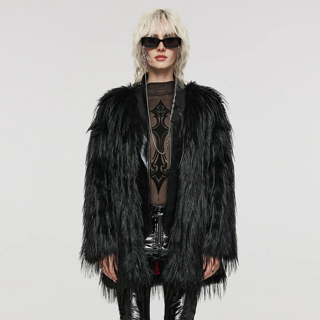 WY-1499DQF Untrimmed faux fur coat - Image 7