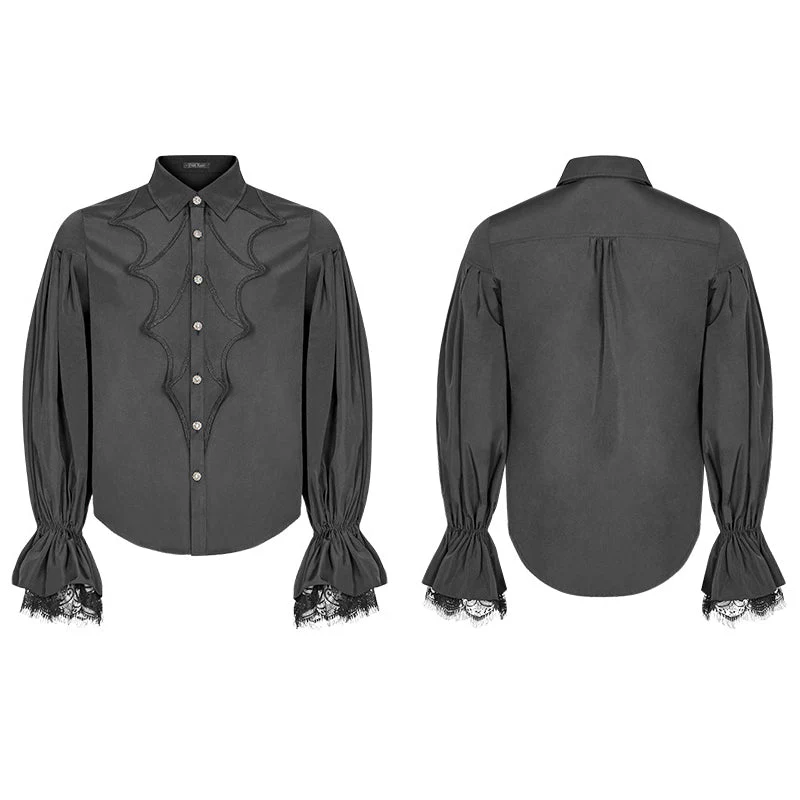 WY-924 Vampire Dracula Batwing Gothic Shirt With Lantern Sleeves - Image 4