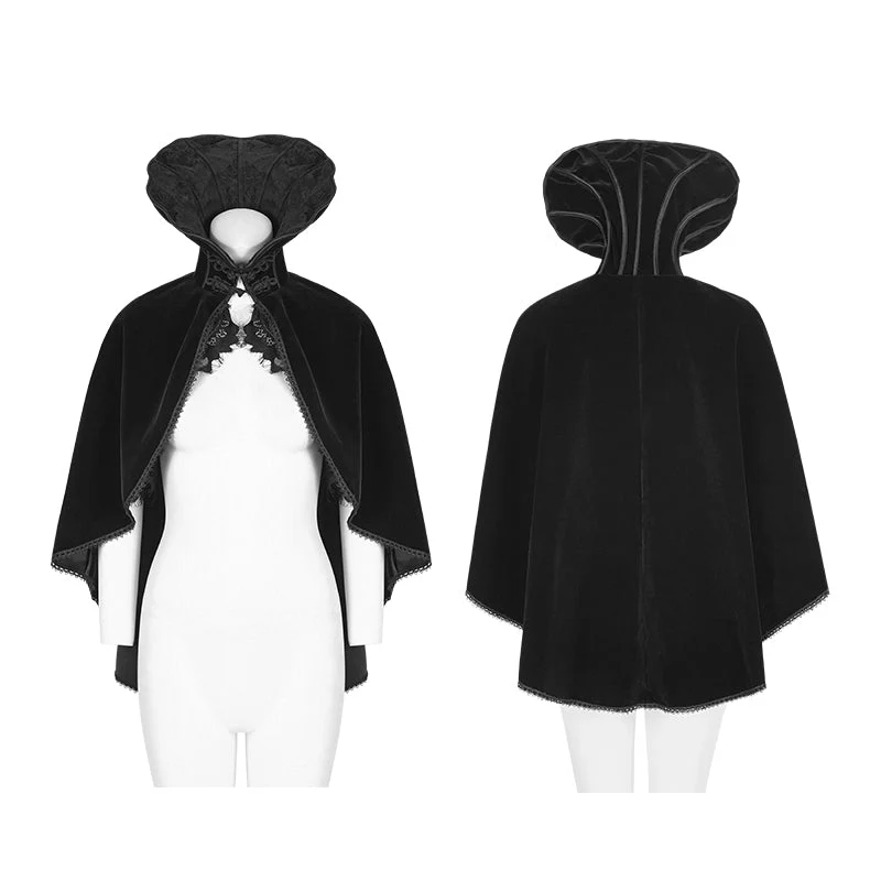 Y-782 Velvet Positioning Necking Cape Gothic Accessories Lace Flowers Cloak - Image 4