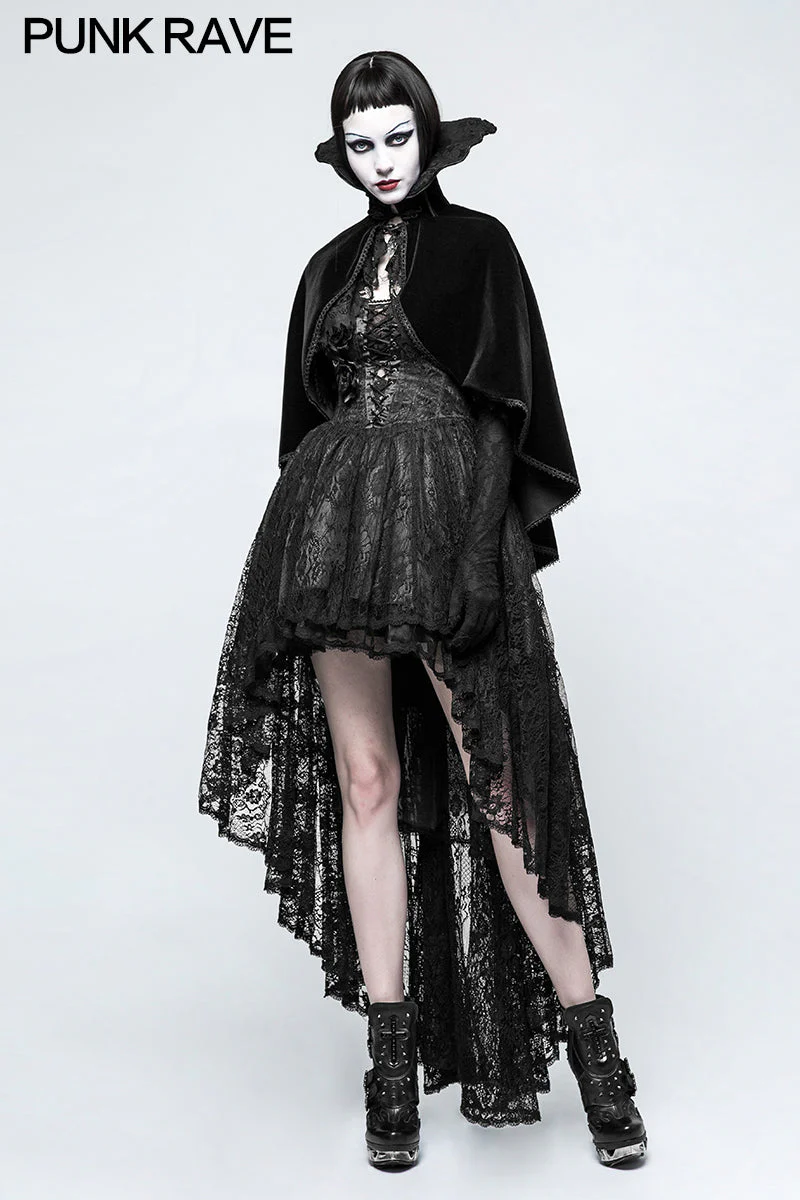 Y-782 Velvet Positioning Necking Cape Gothic Accessories Lace Flowers Cloak - Image 6