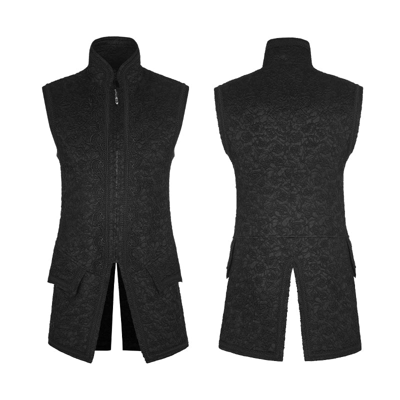 WY-849 Victoria Gorgeous Jacquard Long Gothic Vest For Men - Image 4