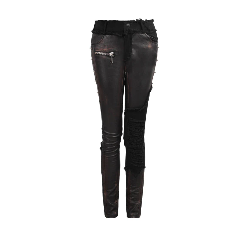 K-218 Vintage Bronze Club Wear Sexy Hot Punk Pants - Image 6