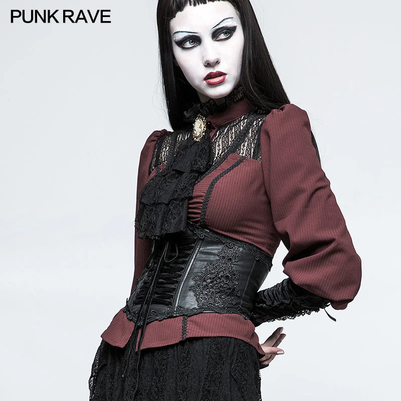 LS-045 Vintage Embroidery Gothic Accessories Lolita Girdle With Exquisite Positioning Flower - Image 2