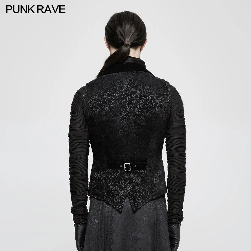 Y-807 Vintage Jacquard Wool Punk Vest Joker Slim-fitting Waistcoat - Image 3