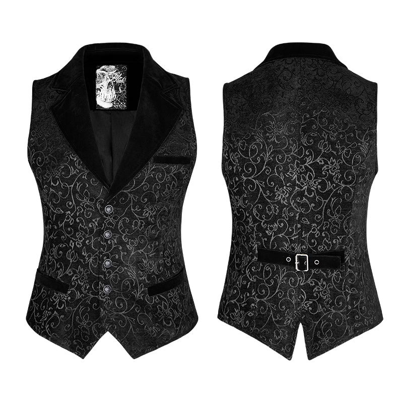 Y-807 Vintage Jacquard Wool Punk Vest Joker Slim-fitting Waistcoat - Image 4