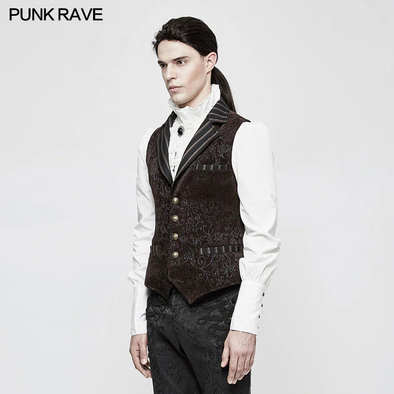 Y-807 Vintage Jacquard Wool Punk Vest Joker Slim-fitting Waistcoat - Image 7