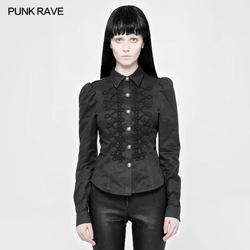 WY-883 Vintage Military Uniform Punk Shirt For Women