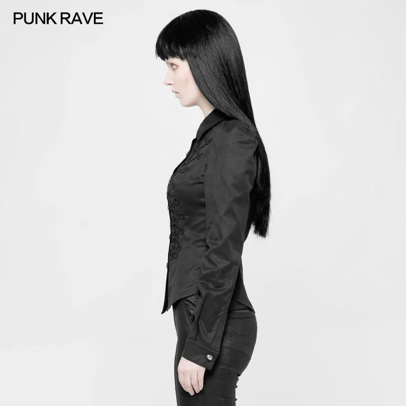 WY-883 Vintage Military Uniform Punk Shirt For Women - Image 2