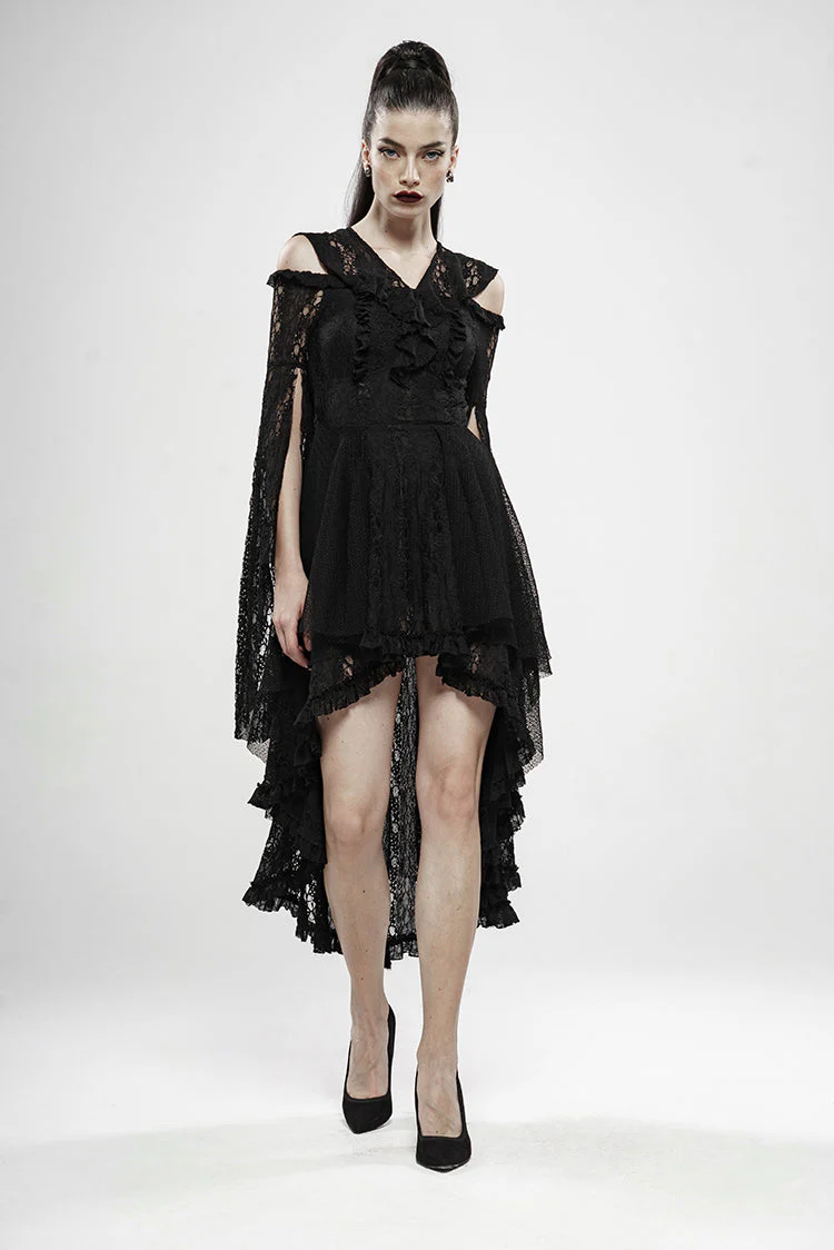WQ-456 Wilderness Witch Lace Irregular Dress - Image 4