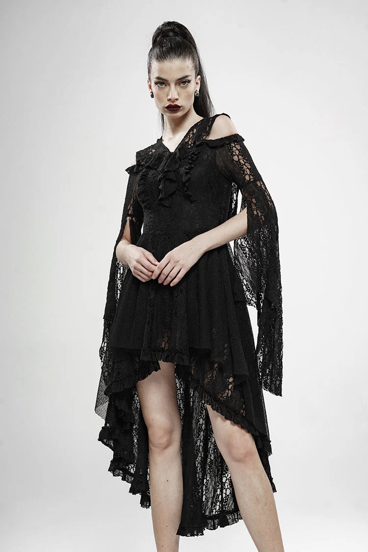 WQ-456 Wilderness Witch Lace Irregular Dress - Image 5