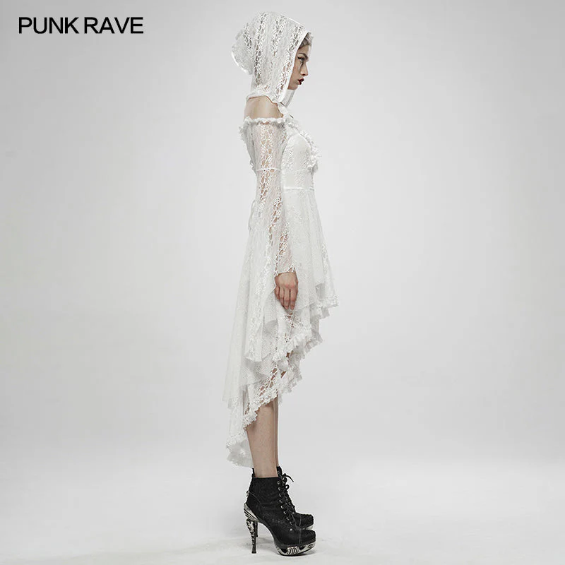 WQ-456 Wilderness Witch Lace Irregular Dress - Image 7